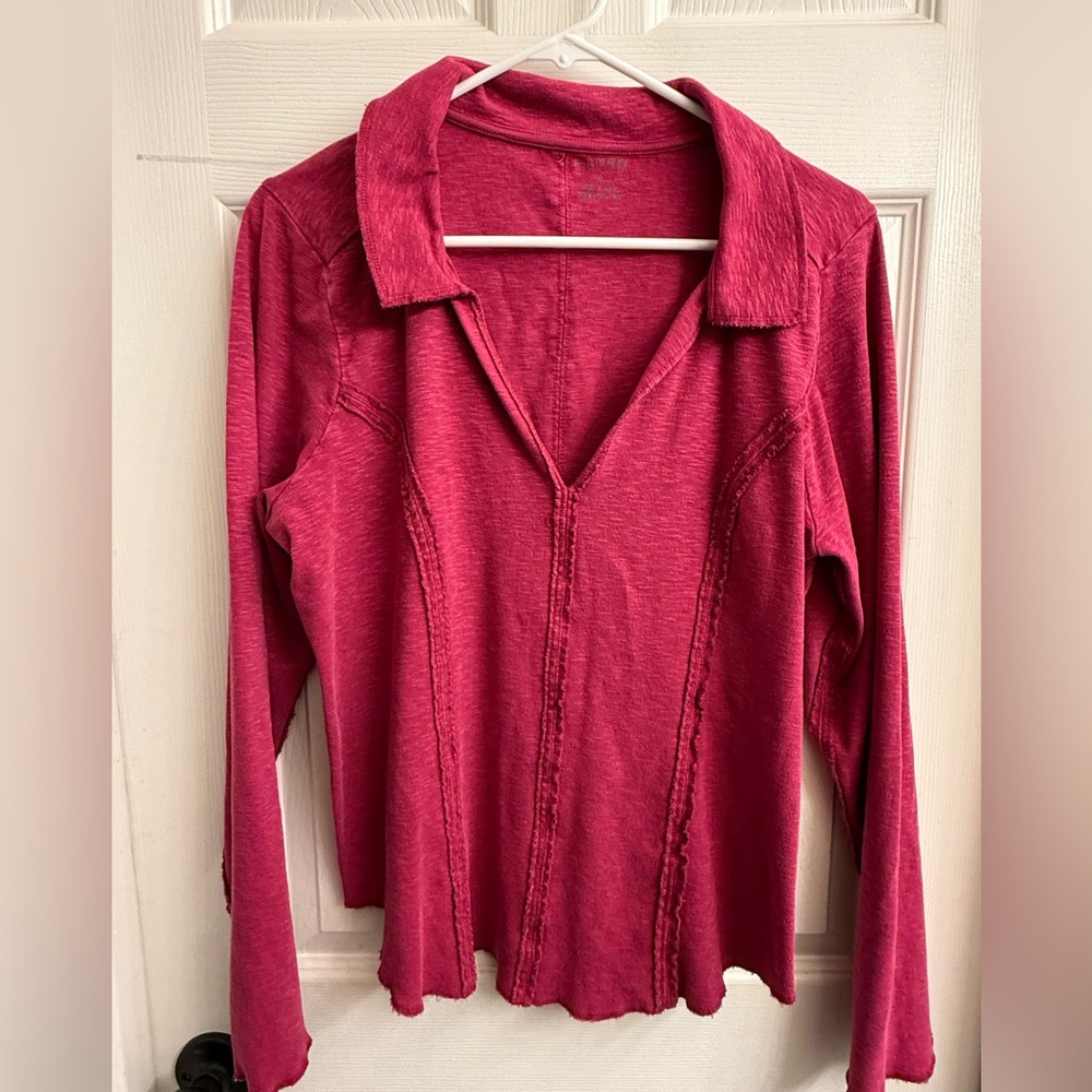 Pilcro Vibrant Red Knit Top